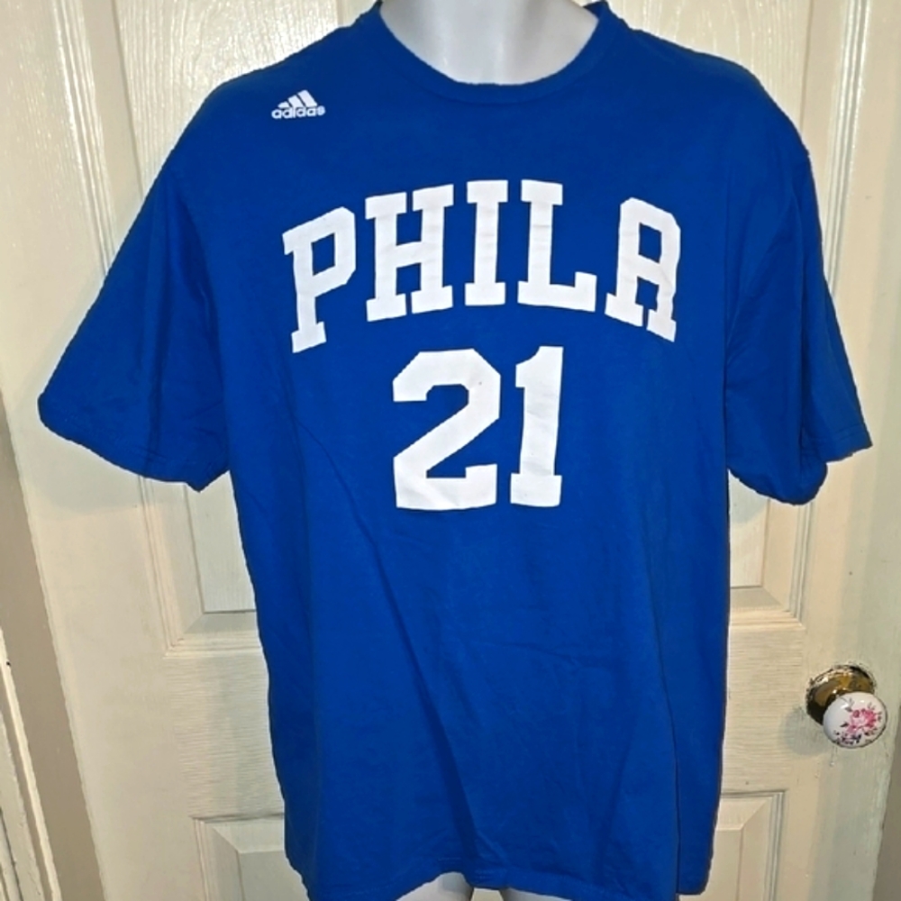 Adidas Philadelphia Sixers #21 Joel Embiid Jersey Tee Adult XL T-Shirt